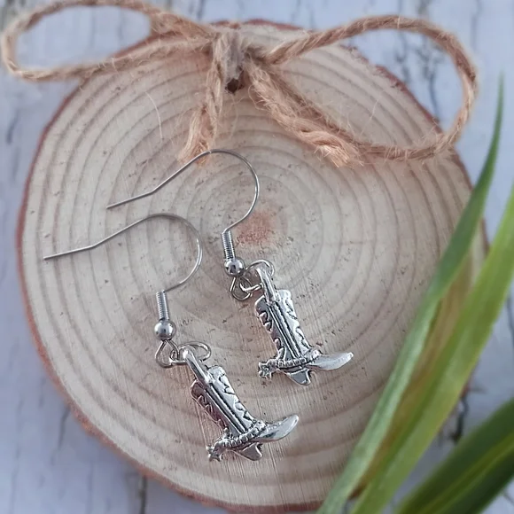 Cowboy Boot Earrings - Picture 2 of 3